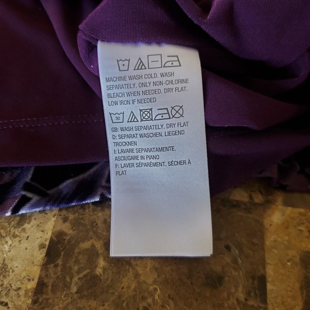 Susan Graver sz XL purple velvet burnout floral tunic top whisigoth witchy artsy - Picture 11 of 12
